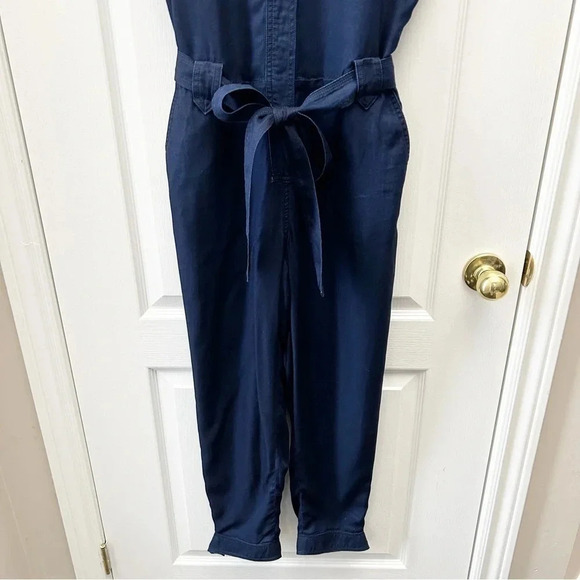 Banana Republic Jumpsuit  Utility Blue Chambray Denim Size 0 NWT - Picture 7 of 16